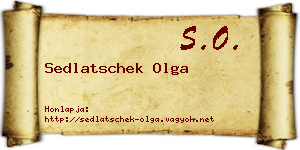 Sedlatschek Olga névjegykártya